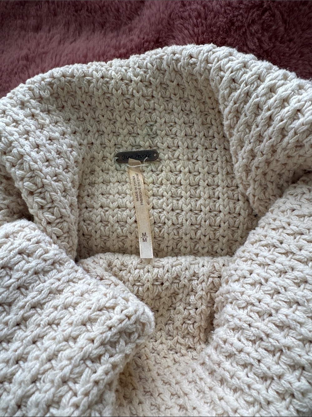 Free People Cream Chunky Cowl Neck Sweater - Picture 5 of 6